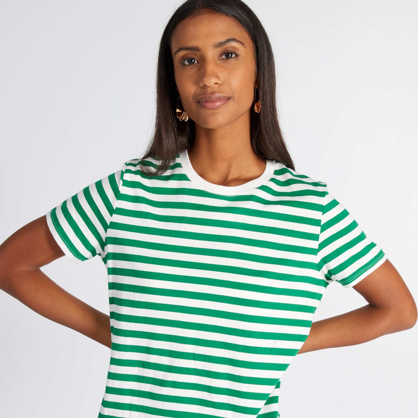 Tee-shirt imprimé rayé Vert