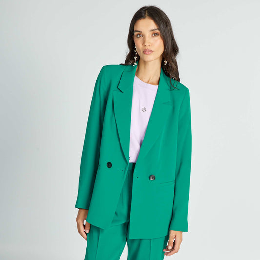 Veste de tailleur à double boutonnage Vert