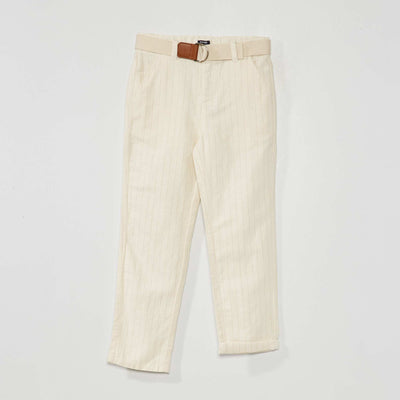 Pantalon chino + ceinture Beige