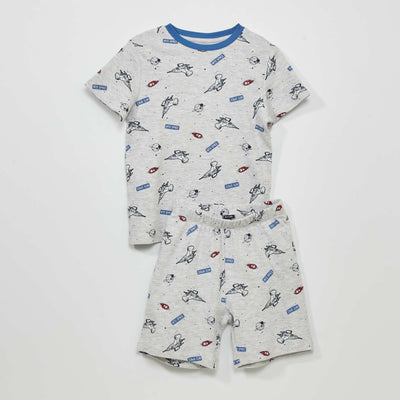 Ensemble pyjama à motif - 2 pièces Gris