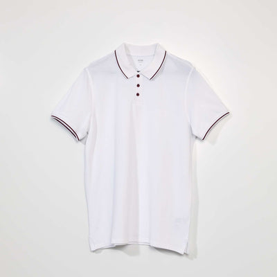 Polo en piqué de coton blanc
