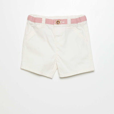 Short chino en twill blanc