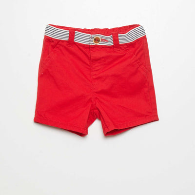 Short chino en twill Rouge