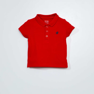 Polo en piqué de coton Rouge
