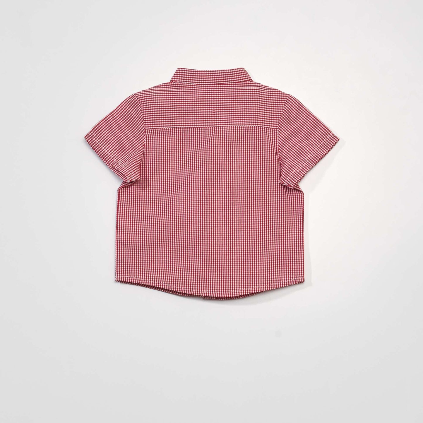 Chemise à manches courtes imprimé 'vichy' Rouge/blanc