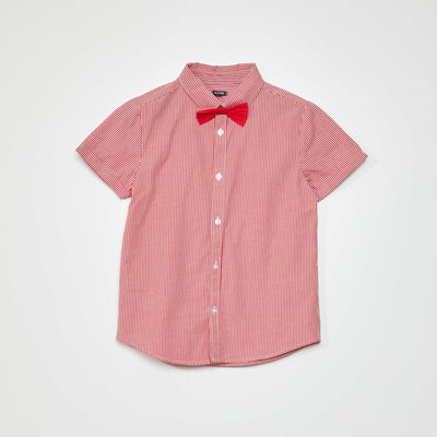 Chemise à manches courtes imprimé 'vichy' Rouge/blanc