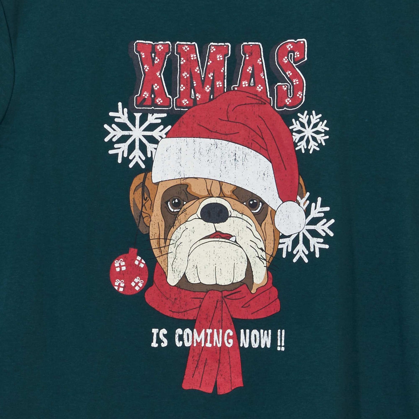 Tee-shirt manches courtes imprimé 'Noël' HO_GREENBU