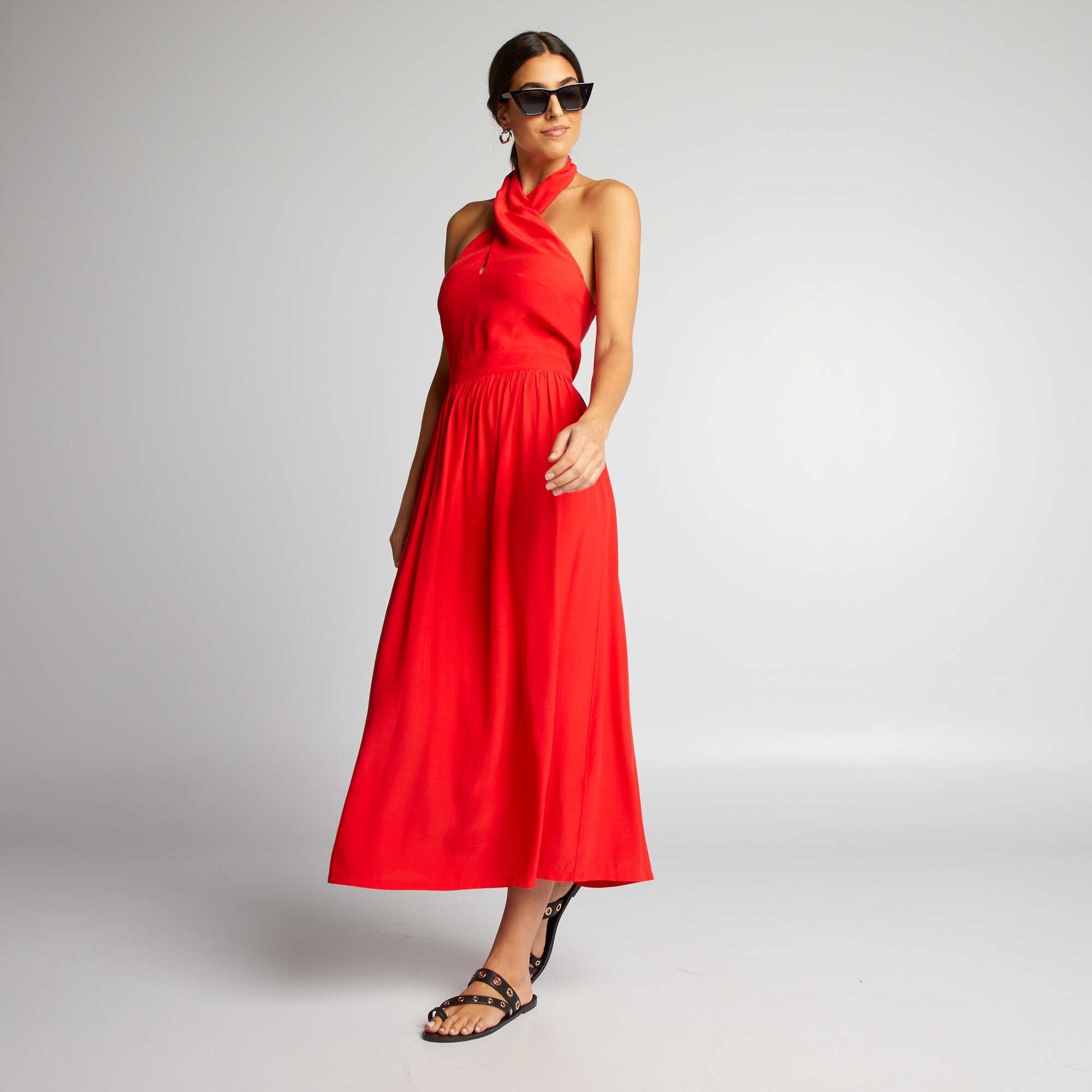 Robe midi avec col américain Rouge – Kiabi Afrique
