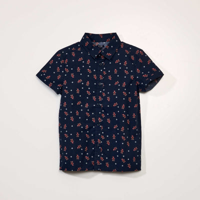 Chemise 'Noël' à manches courtes Bleu