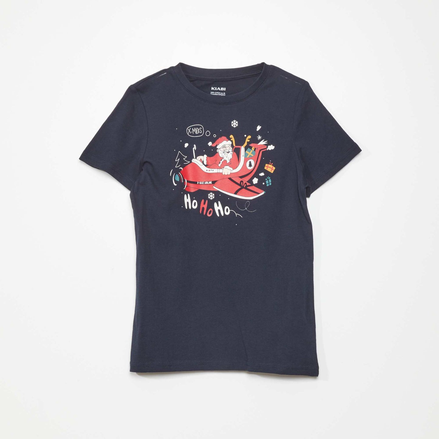 T-shirt en jersey 'Noël' Bleu marine