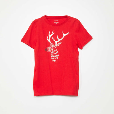 T-shirt en jersey 'Noël' Rouge