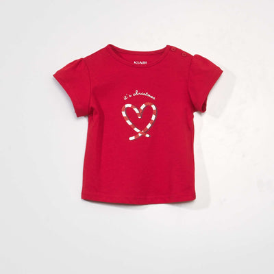 T-shirt en jersey avec imprimé Rouge