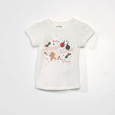 T-shirt en jersey avec imprimé Blanc