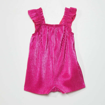 Combishort en maille irisée Rose