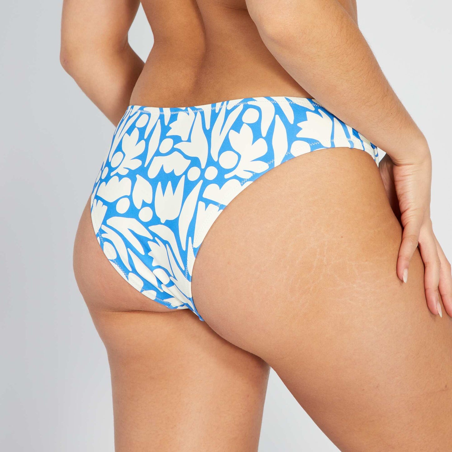 Culotte de bain brésilienne imprimé Blanc/bleu