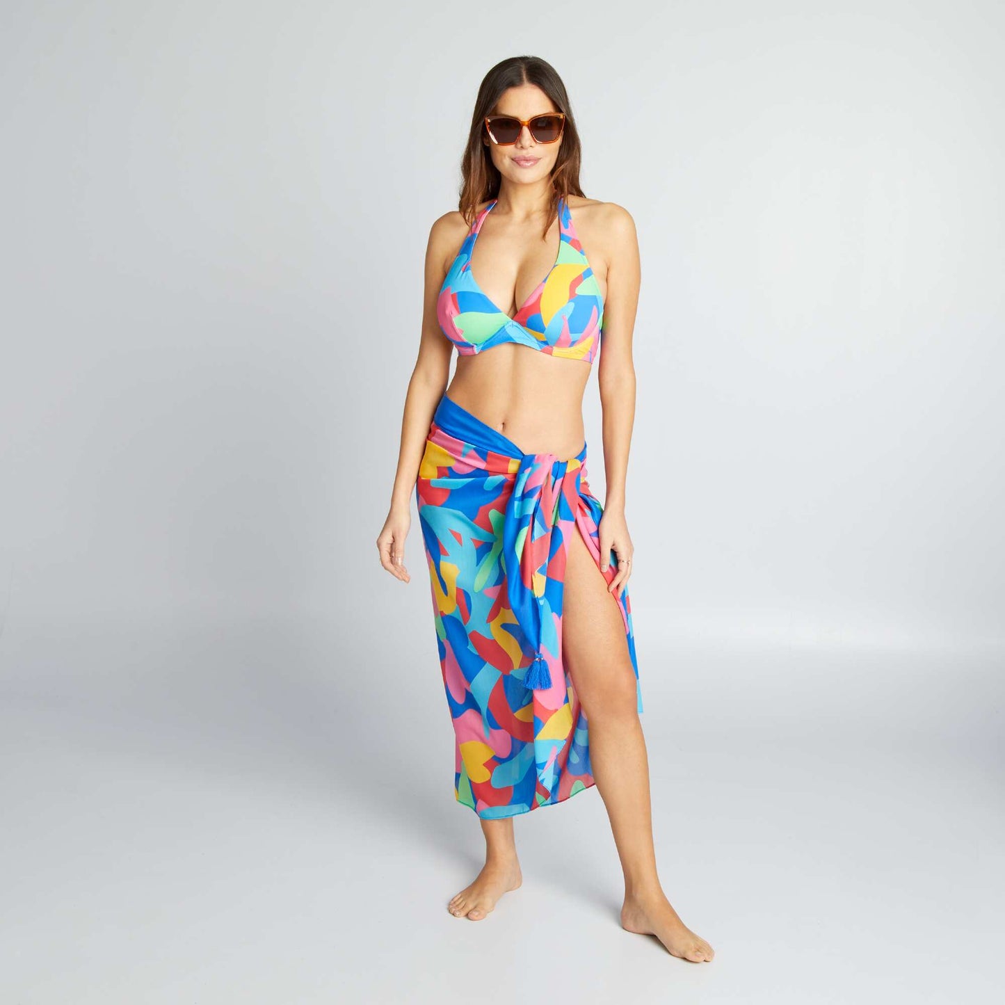 Haut de maillot de bain D&E colorblock Multicolore