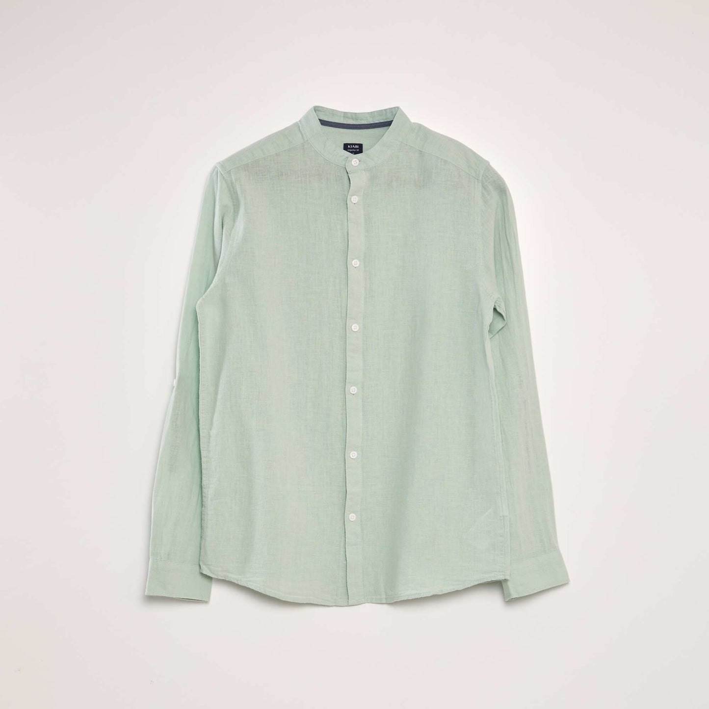 Chemise à manches longues avec lin Vert