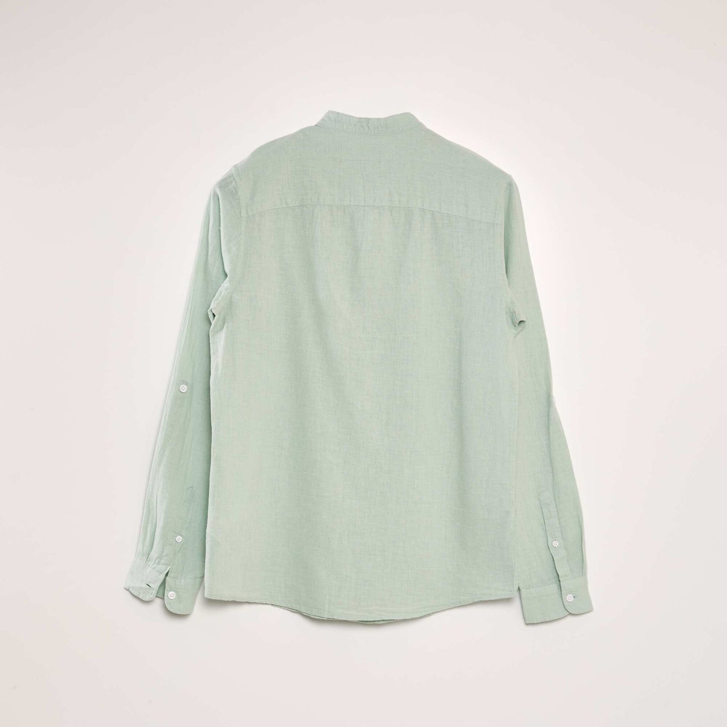 Chemise à manches longues avec lin Vert