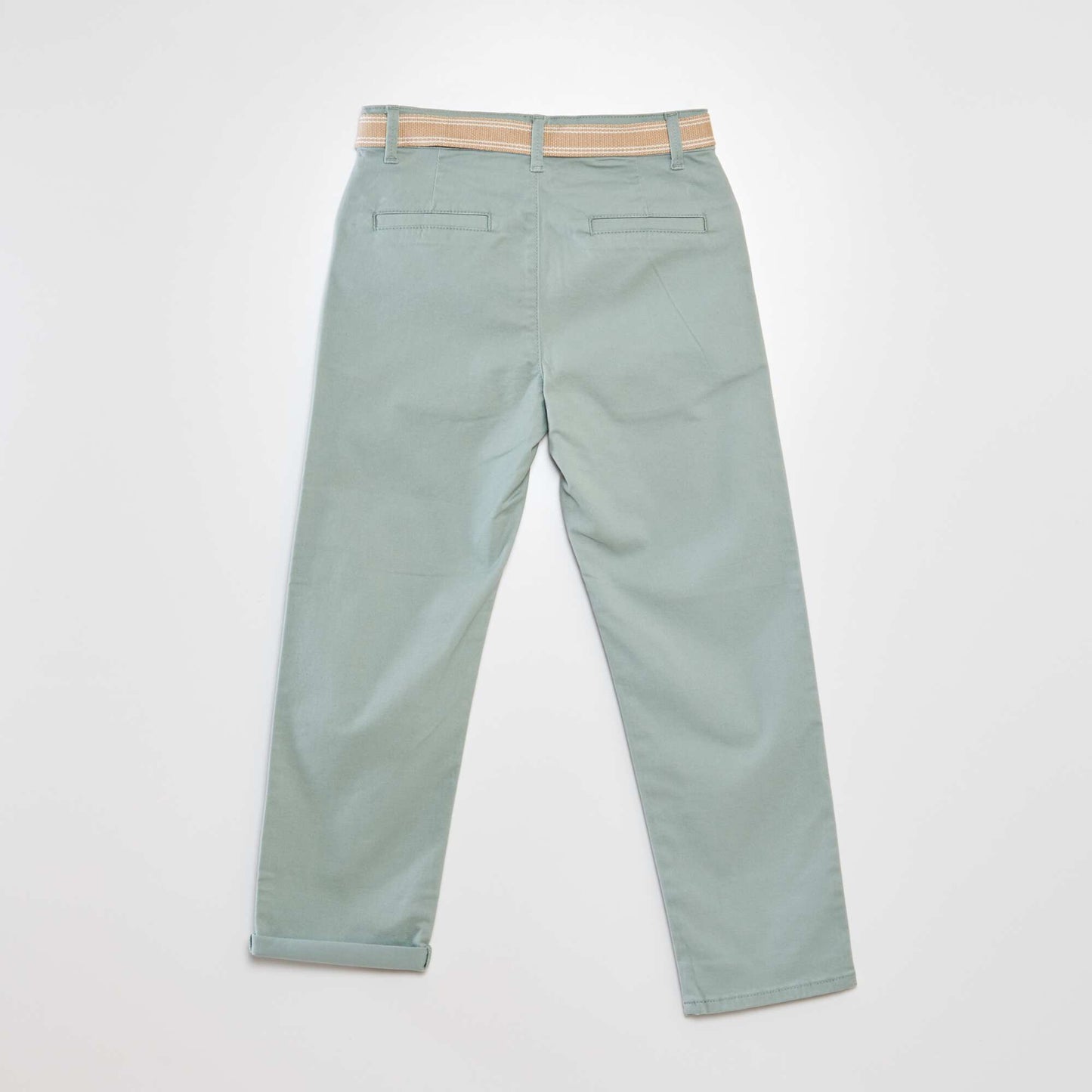 Pantalon en twill avec ceinture Vert