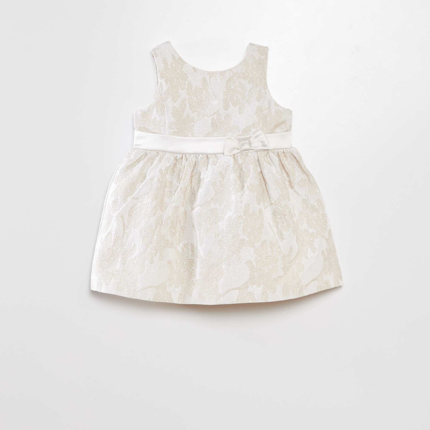 Robe de cérémonie en jacquard Blanc/doré