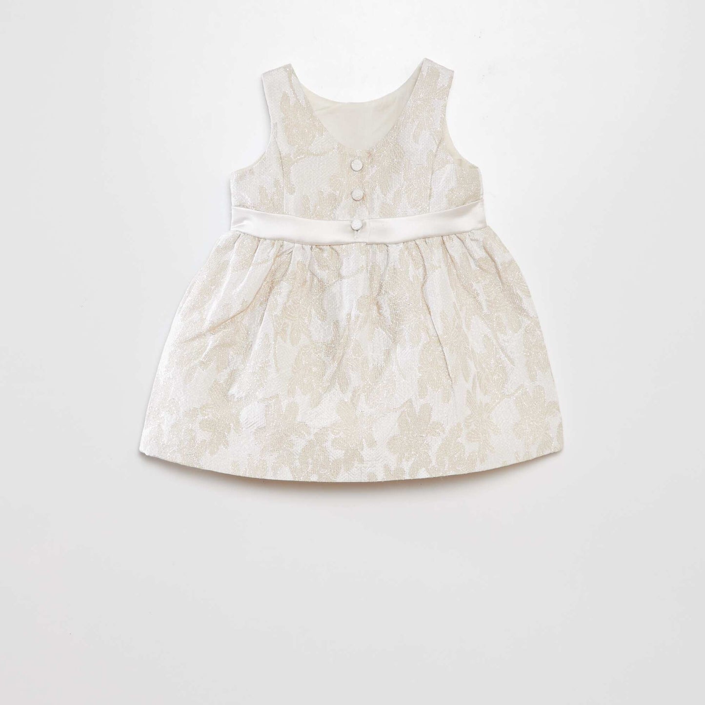 Robe de cérémonie en jacquard Blanc/doré