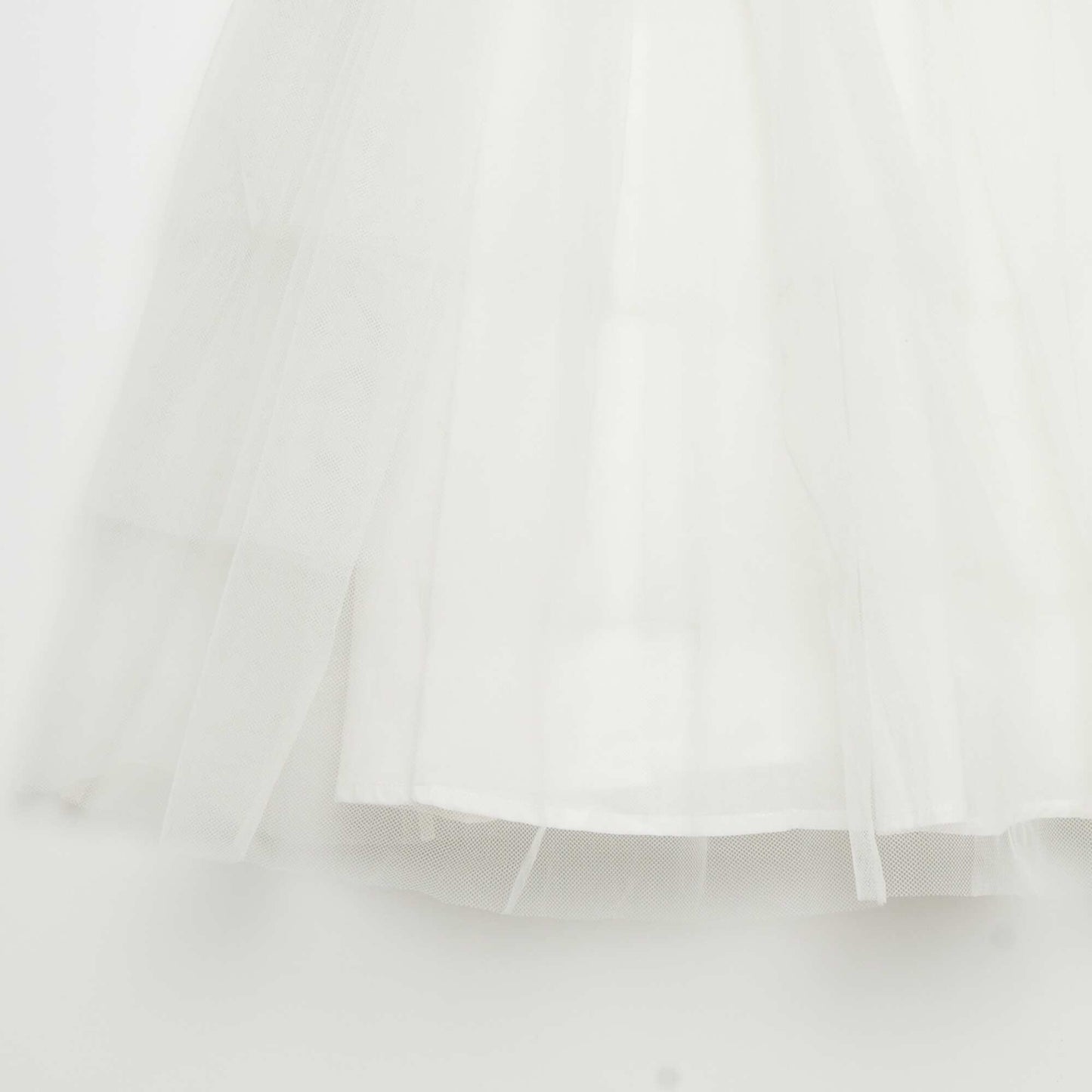 Robe évasée à sequins et tulle Blanc/doré