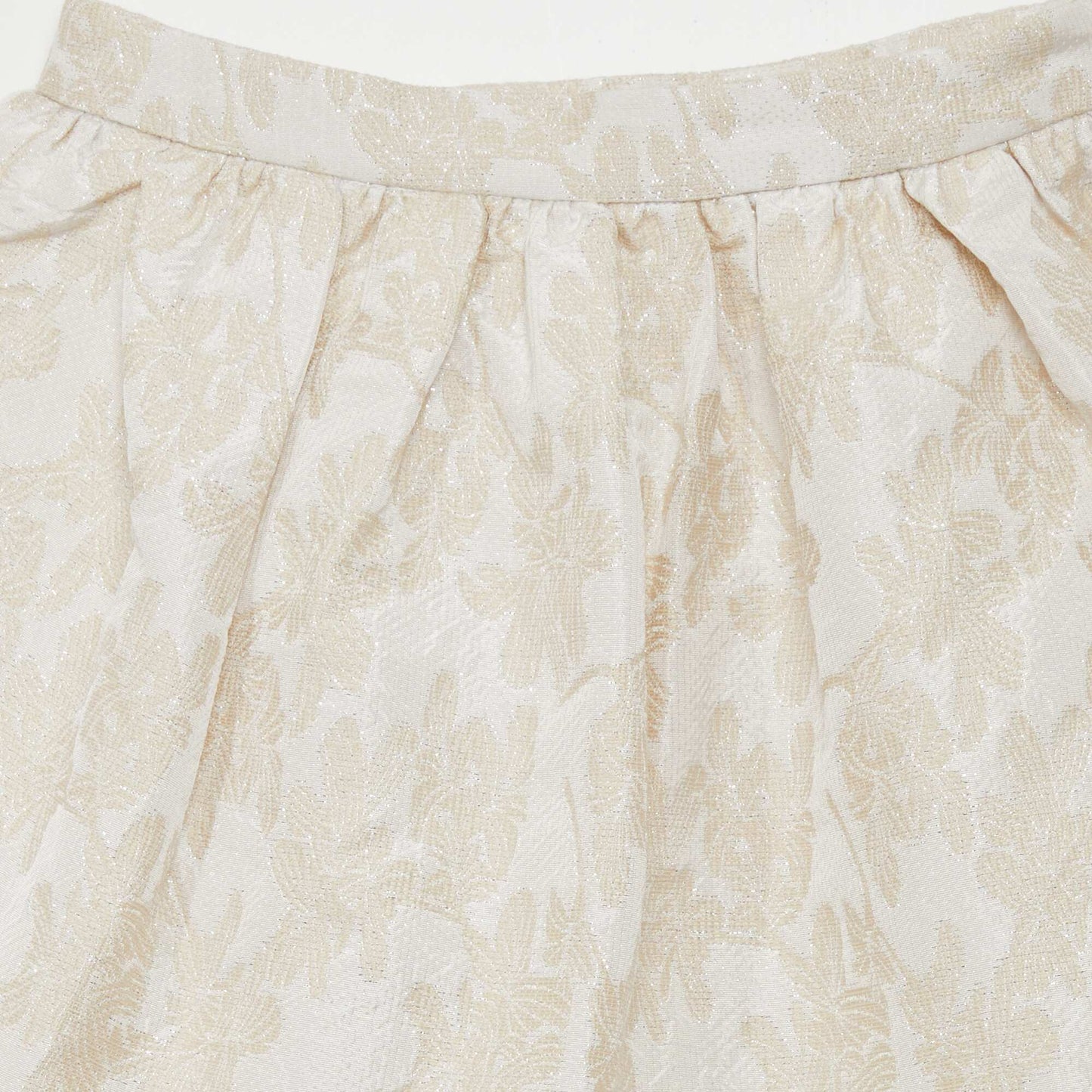 Jupe midi jacquard pailleté Beige