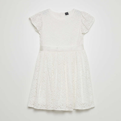 Robe de cérémonie en dentelle blanc