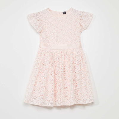 Robe de cérémonie en dentelle Rose