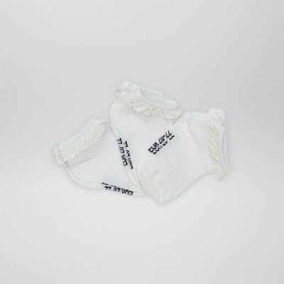 Lot de 3 socquettes à froufrous Blanc