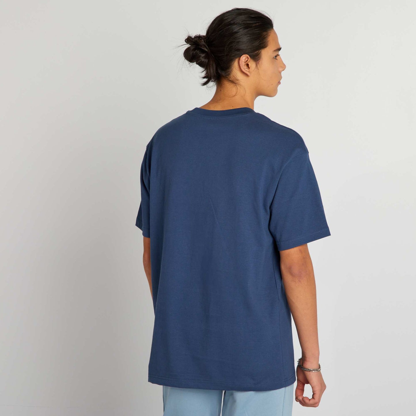 T-shirt en maille jersey Bleu