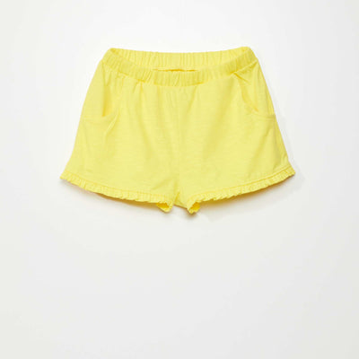 Short à volants jaune