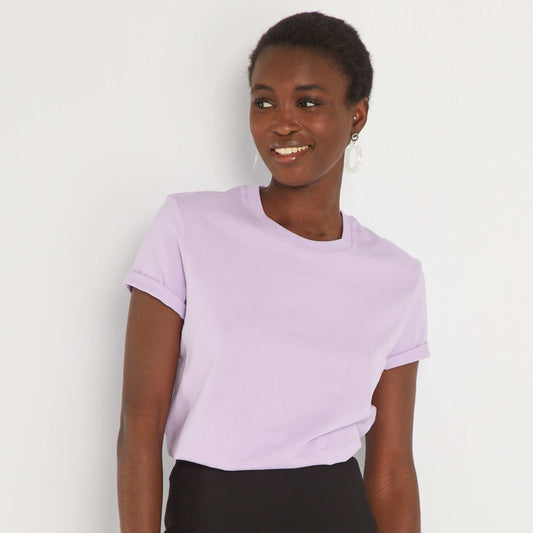 T-shirt uni en jersey Lilas