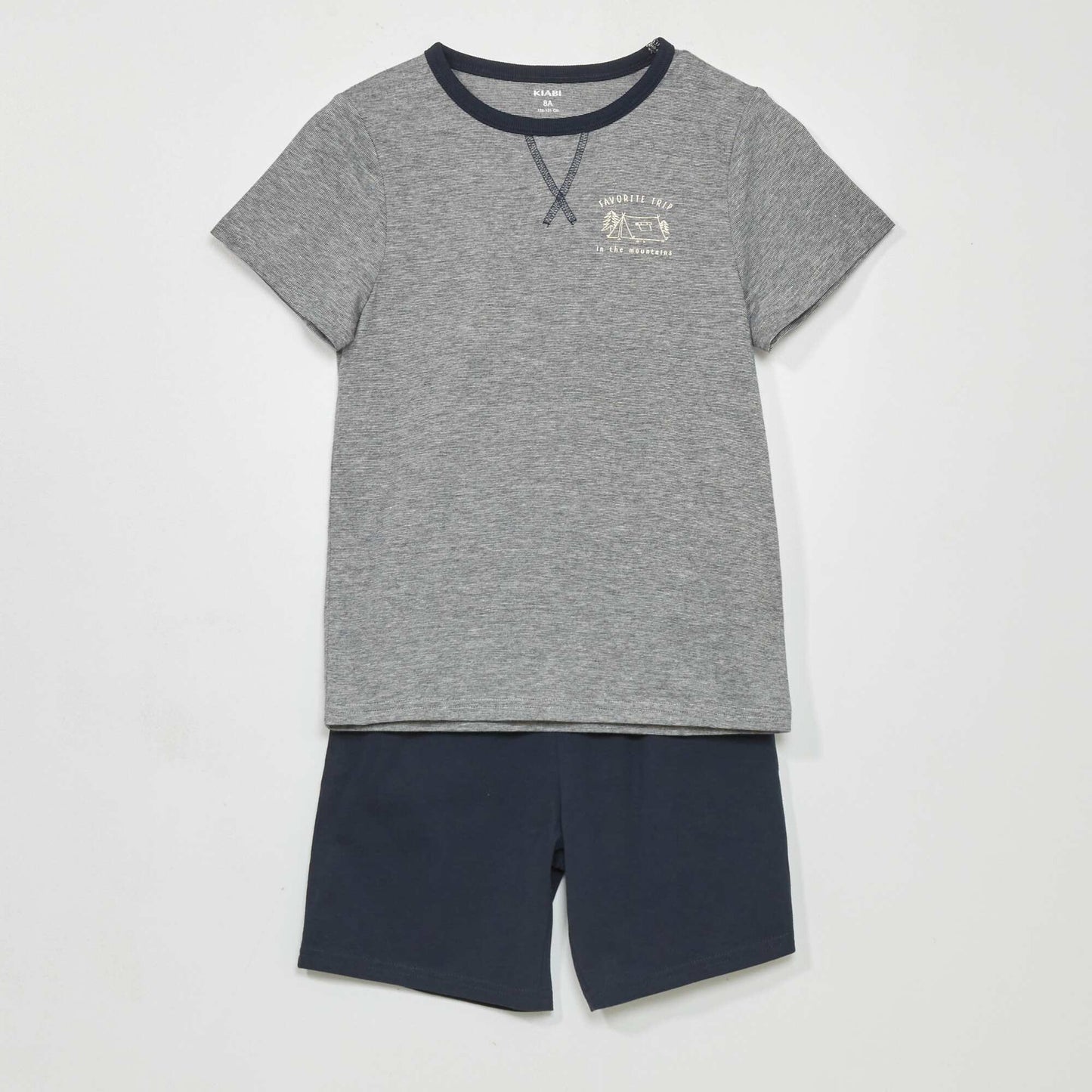 Pyjama court - imprimé minimaliste - 2 pièces Bleu marine