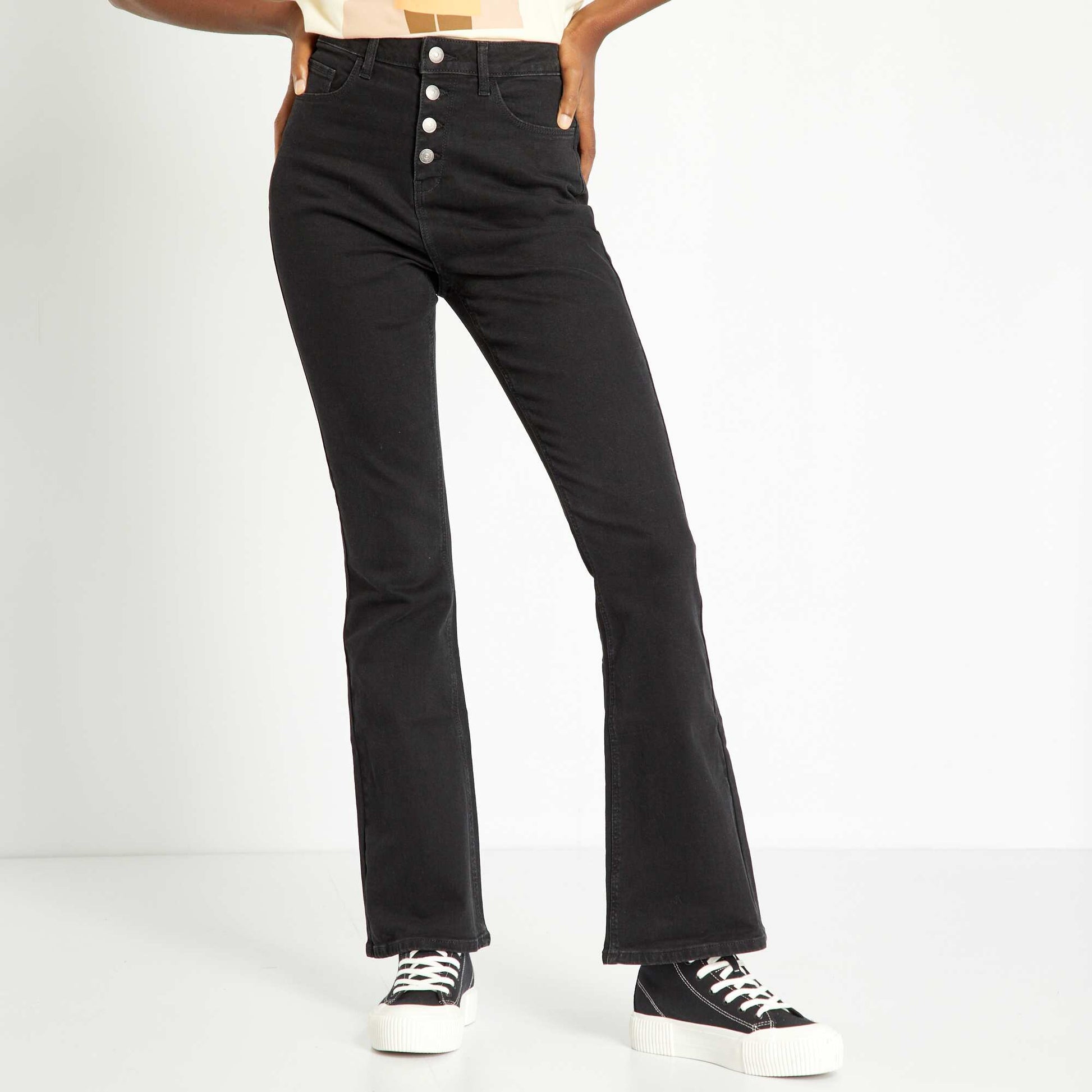 Jean flare/bootcut/bootcut taille haute L34 Noir – Kiabi Afrique