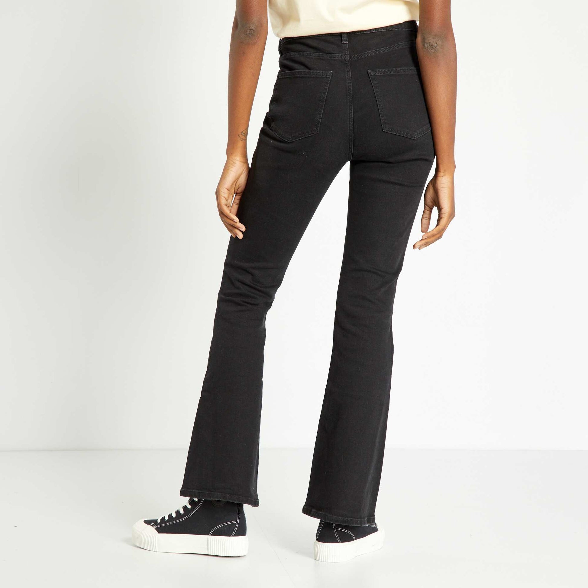 Taille Haute Jean Flare Femme Noir Jeans Flare, Très évasé