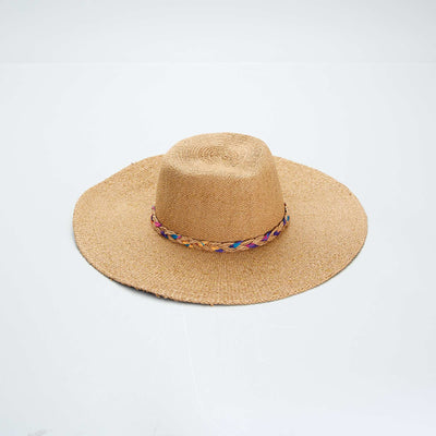 Chapeau de paille avec ruban torsadé Beige