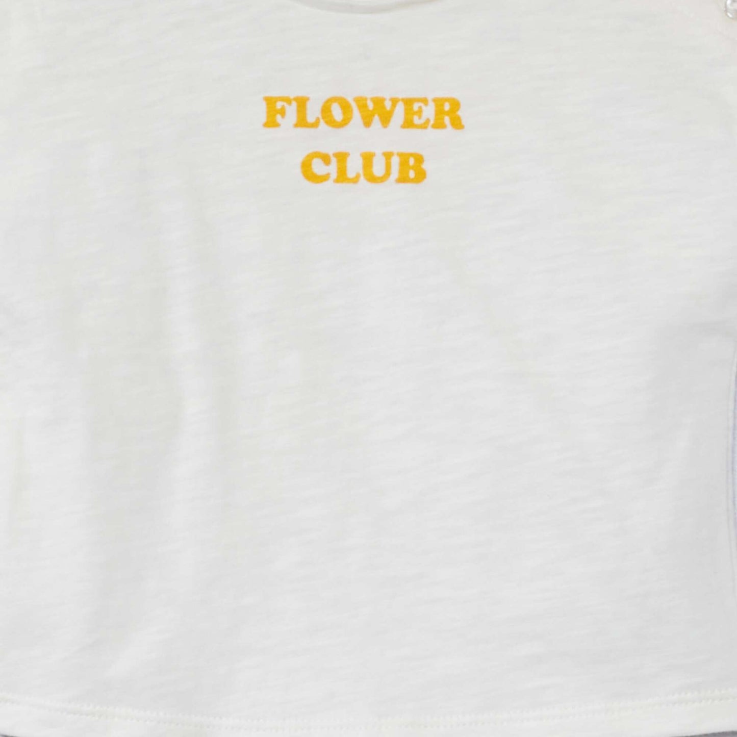 Ensemble t-shirt + bloomer Violet/beige