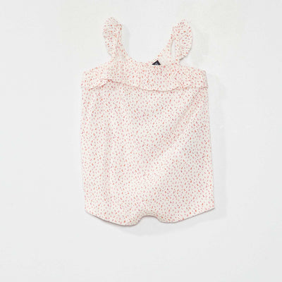 Barboteuse fluide avec fines bretelles Blanc