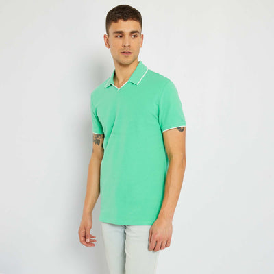 Polo en piqué de coton Vert