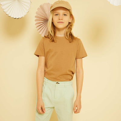 T-shirt uni manches courtes Beige