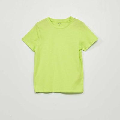 T-shirt uni manches courtes Jaune