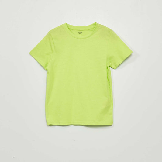 T-shirt uni manches courtes Jaune