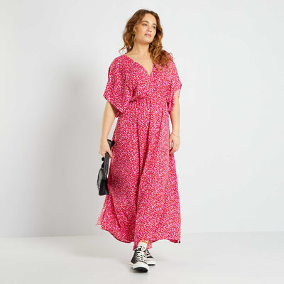 Robe longue avec imprimé Rose