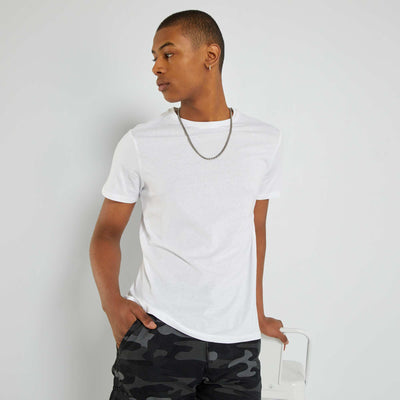 T-shirt en jersey uni blanc