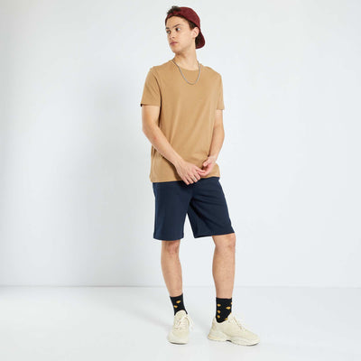 T-shirt en jersey uni Beige