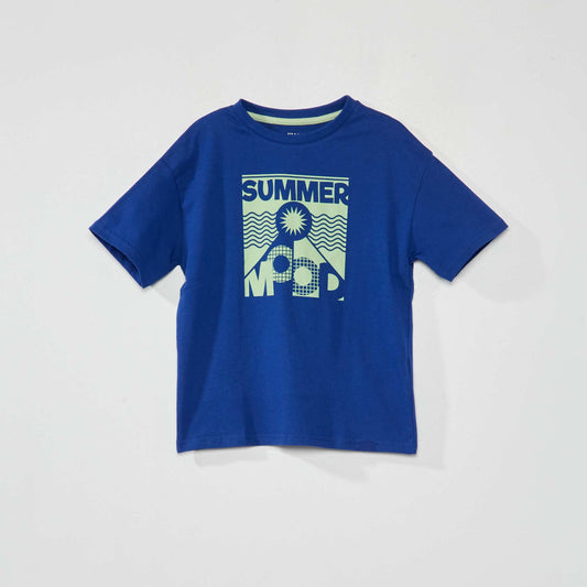 T-shirt imprimé manches courtes Bleu