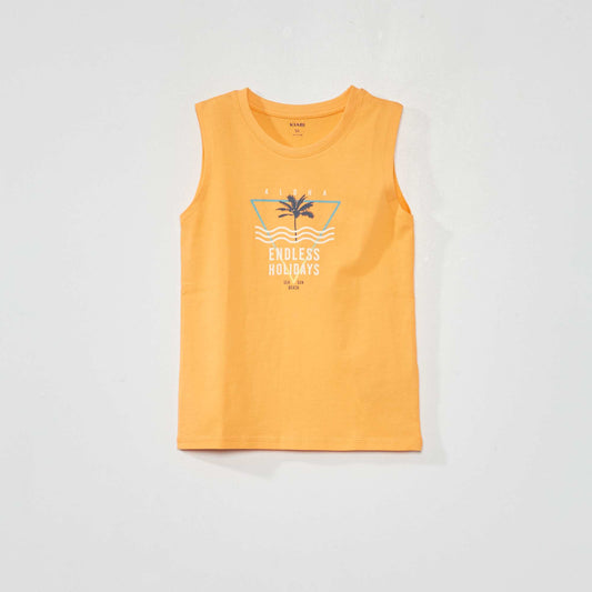 Débardeur en jersey avec imprimé Orange