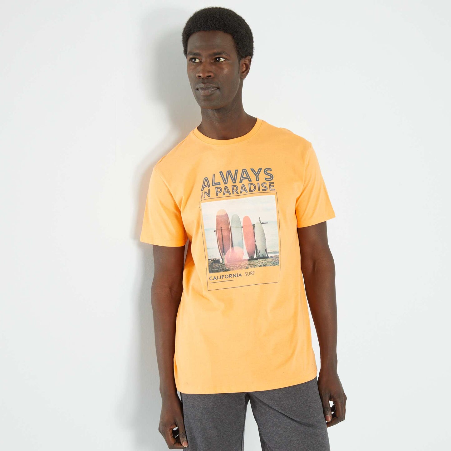 T-shirt en jersey avec imprimé surf Orange