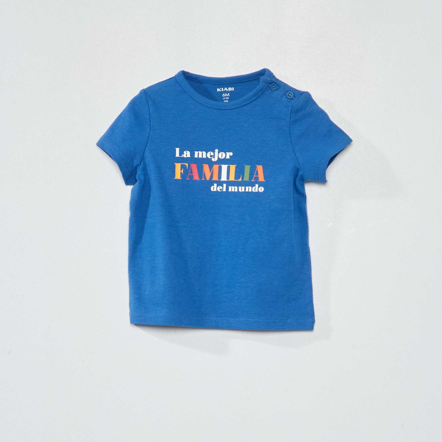 T-shirt en jersey avec imprimé placé devant Bleu